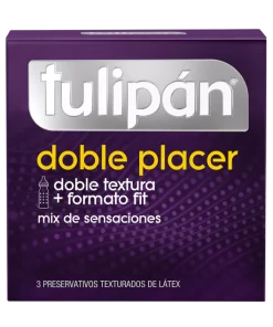 Tulipán Preservativo Doble Placer x 3 un.